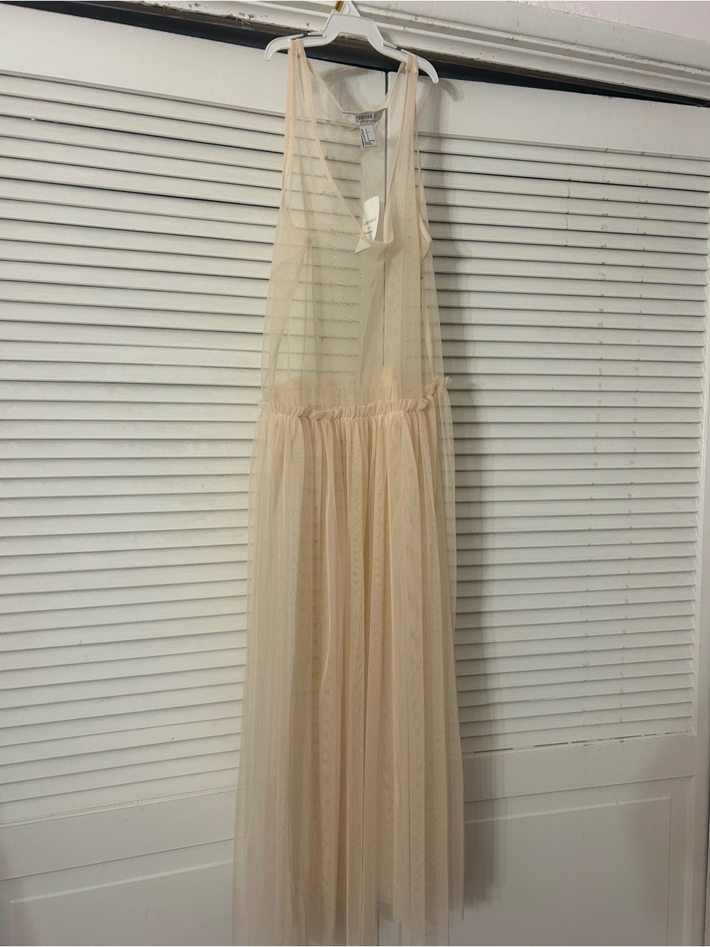 Forever 21 Contemporary Sheer Nude-Tone Mesh Top